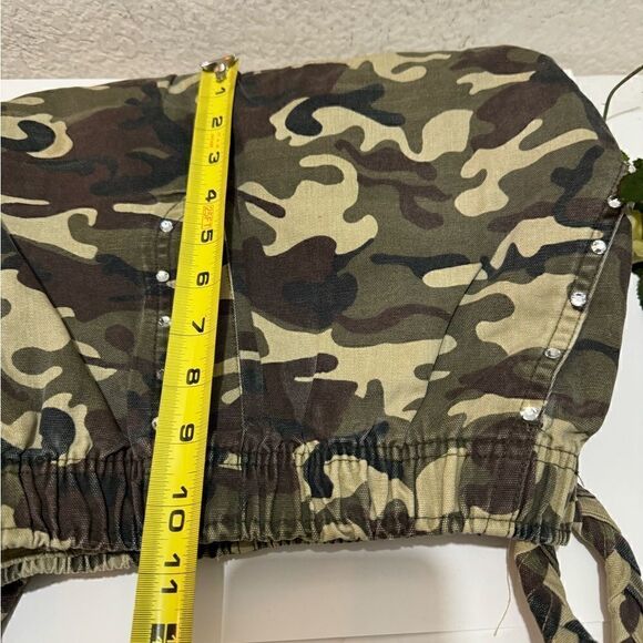 Camo Purse braided handle jewerled size jean purse/camo bag/lining - Picture 7 of 15